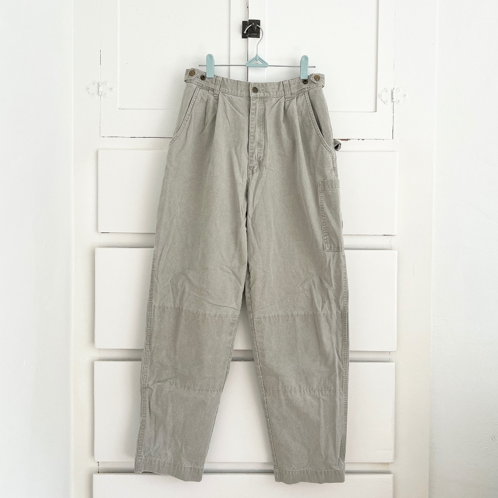 Vintage Smith & Hawken Cream Canvas Utility Carpenter Pants 28
